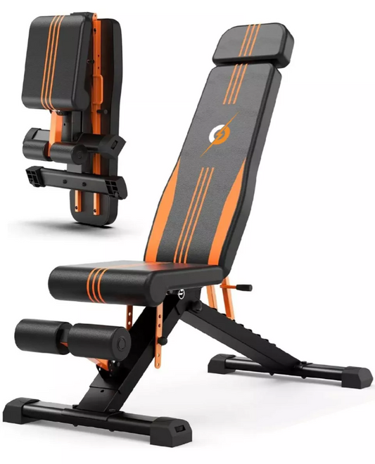 Banco de Pesas Reclinable Profesional — Plegable y Multiposición para Casa