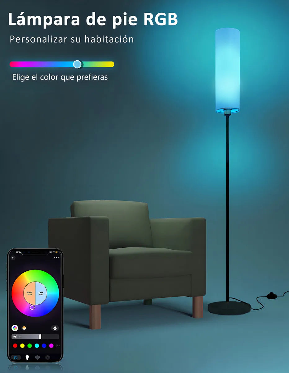 Lampara De Pie Moderna Rgb Minimalista