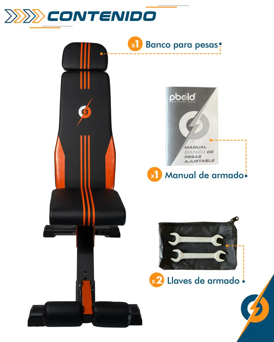 Banco de Pesas Reclinable Profesional — Plegable y Multiposición para Casa