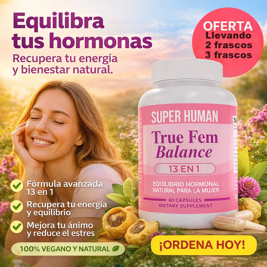 True Fem X 60 Capsulas   equilibrio hormonal natural para la mujer