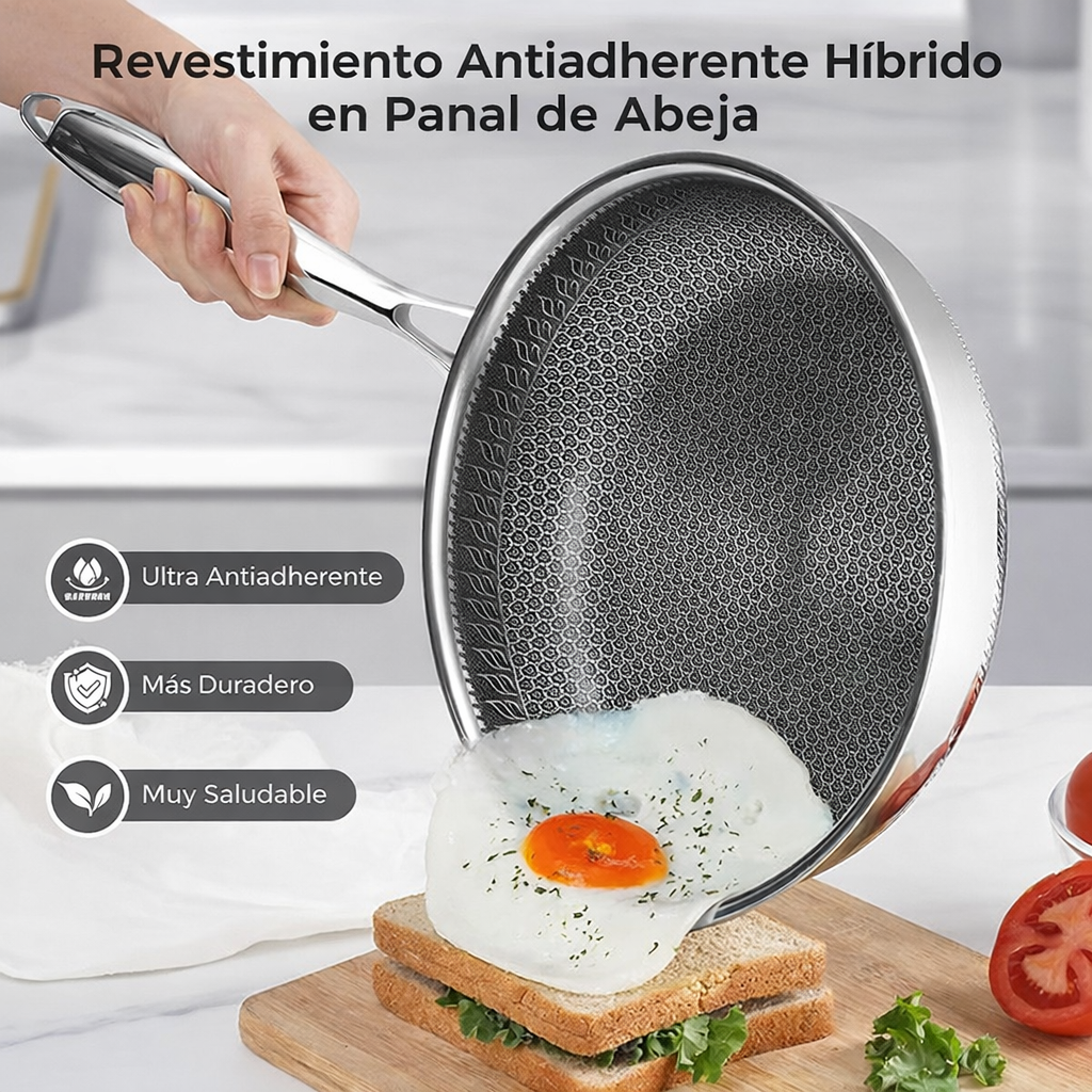 Set X3 De Sartenes De Panal Profesional