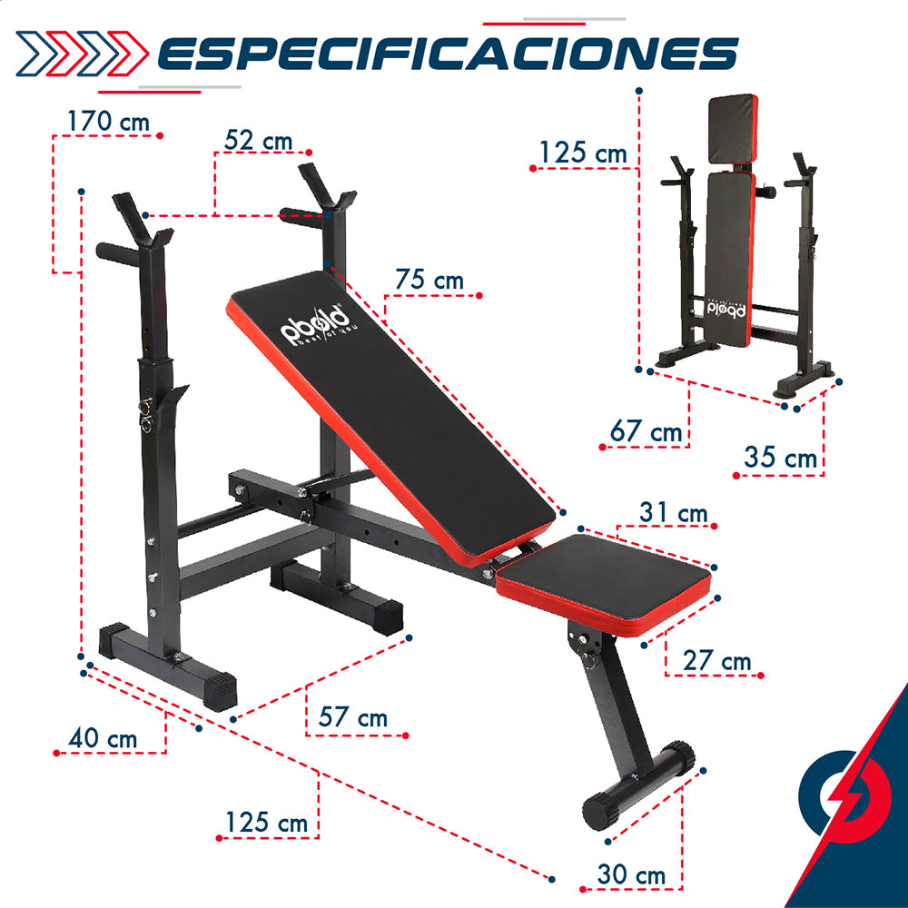 Banco Multifuncional con Rack — Estación de Press de Banca y Sentadilla en Casa