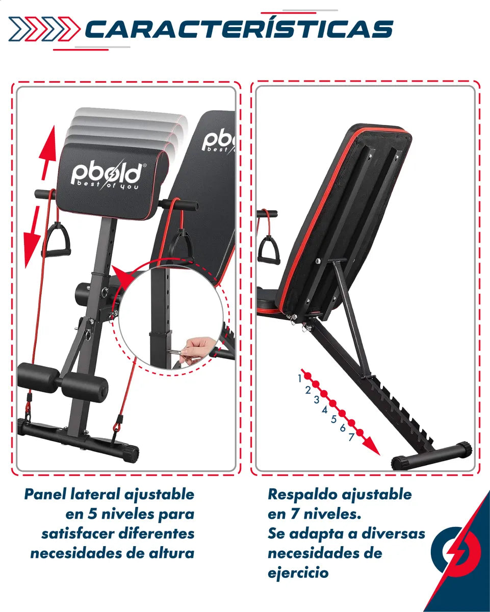 Banco de Pesas Plegable y Multiposición — Gimnasio en Casa que Ahorra Espacio