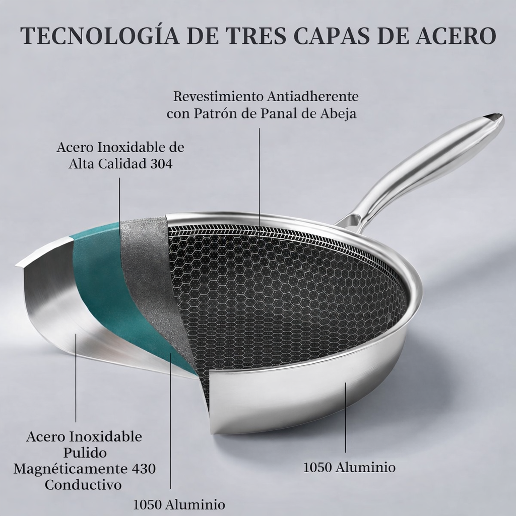 Set X3 De Sartenes De Panal Profesional