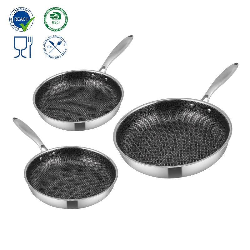 Set X3 De Sartenes De Panal Profesional